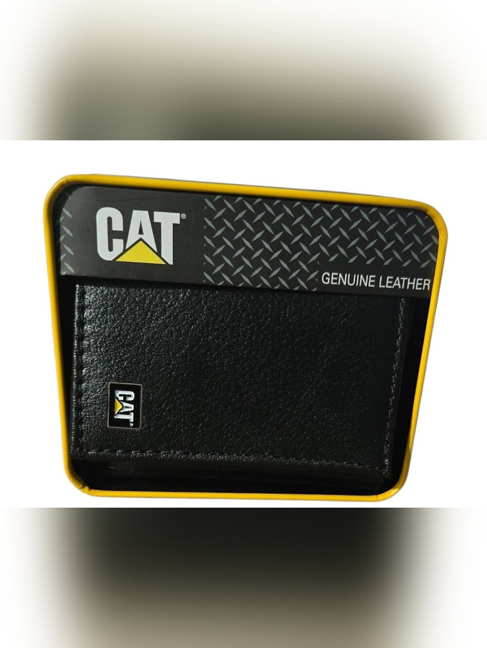 CAT Genuine Leather Black Bifold Wallet New In Box